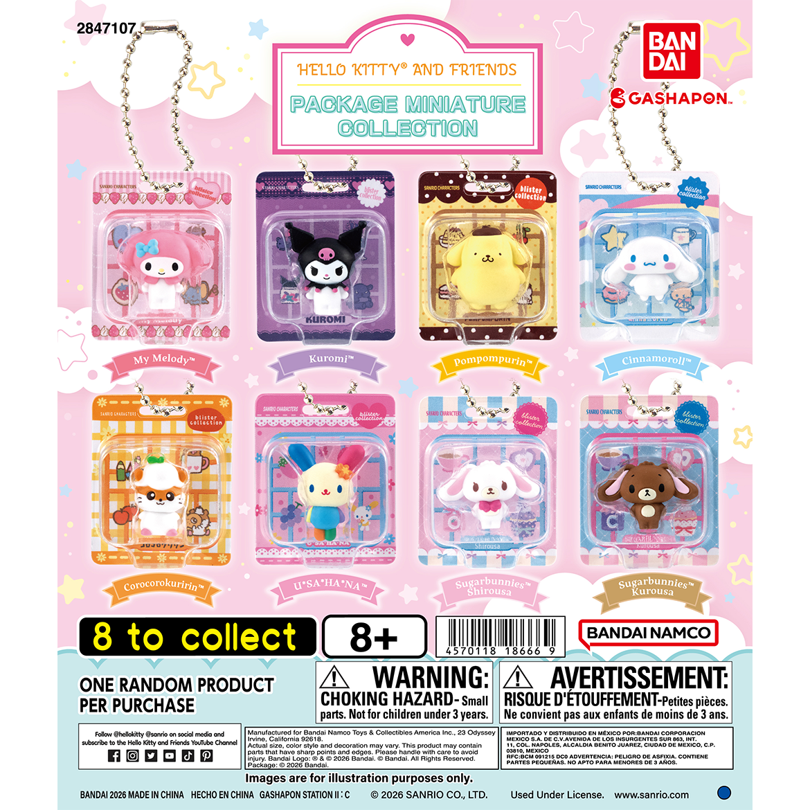 Sanrio Package Miniature Collection Gashapon Keychain